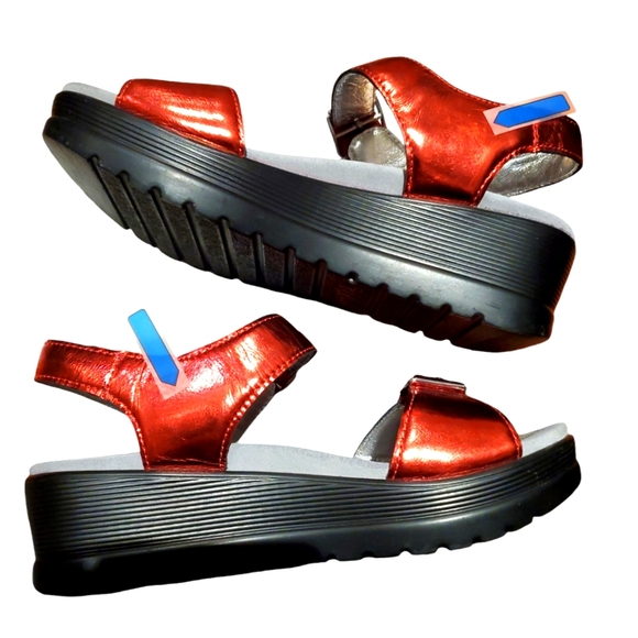 Alegria, red metallic leather, sz 37 - Picture 8 of 15
